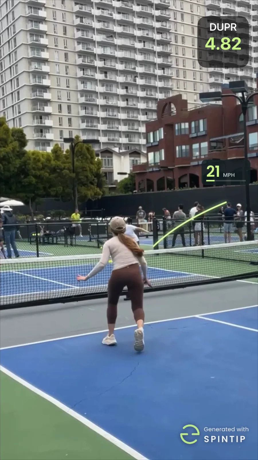 A pickleball facility: a member's point with the level on it